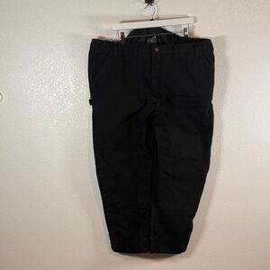 Carhartt Black 3M Thinsulate Canvas Snow Pants Zip Leg Outdoor Size 2XL Short